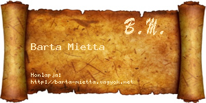 Barta Mietta névjegykártya